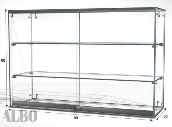 Glass display case with door AL 12-D